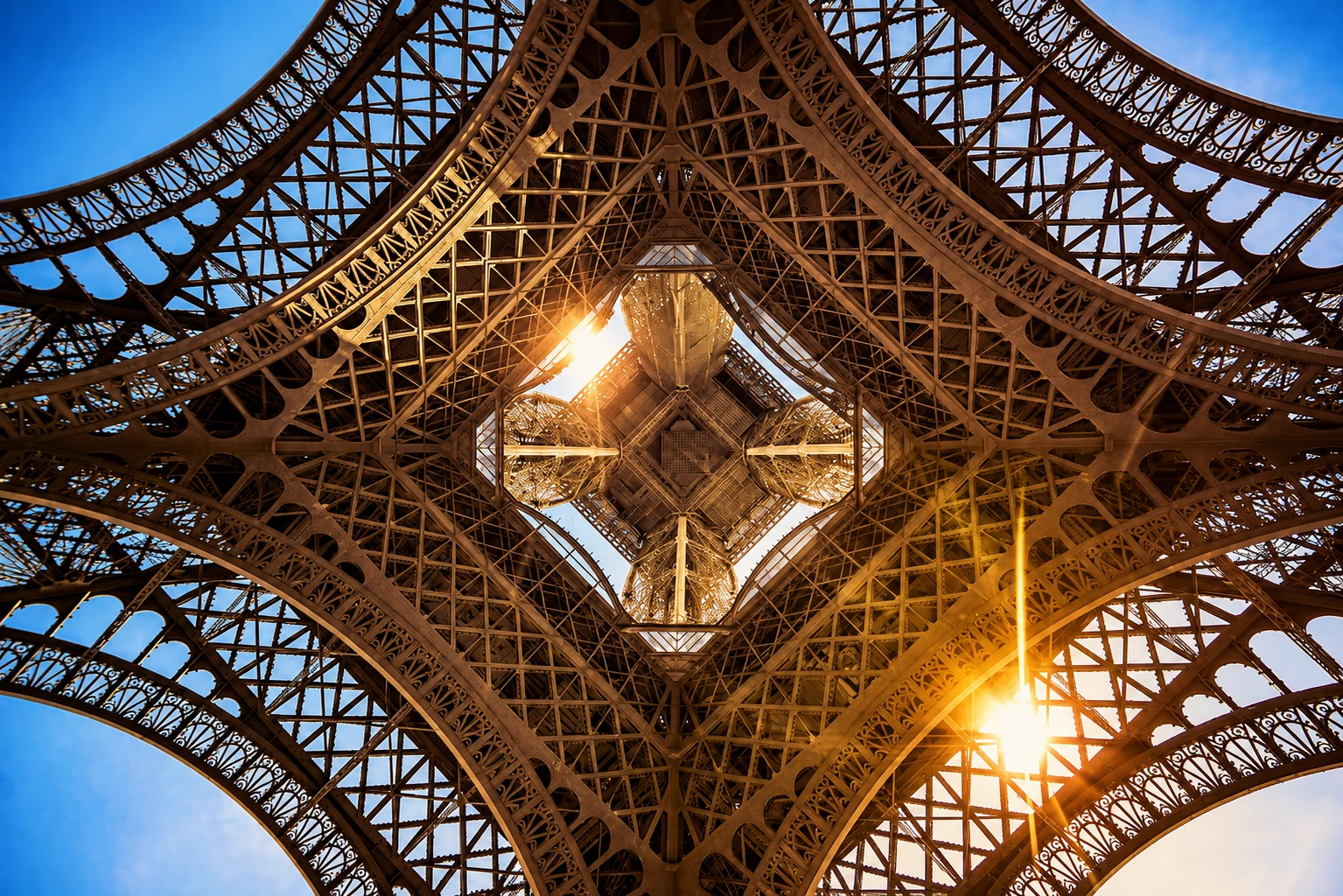 The Eiffel Tower in warm evening light